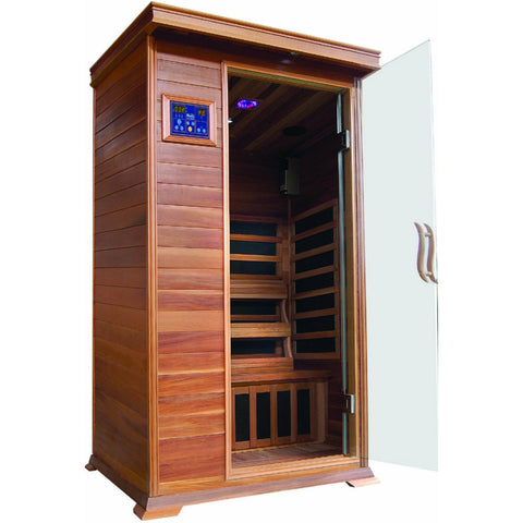 SunRay Sedona 1 Person Infrared Sauna Cedar (HL100K) (75"H x 36"W x 42"D)