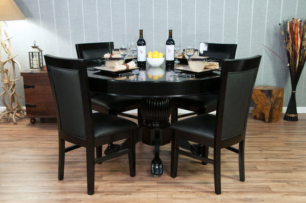 BBO Poker Tables Classic Dining Poker Chairs (Black/Mahogany)