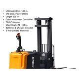 EKKO EK14-130 Precision Counterbalanced Walkie Stacker - 3300 lb Capacity, 130-inch Lift Height, Ideal for Versatile Indoor Material Handling