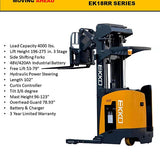 EKKO EK18RR Stand-Up NA Reach Truck - 4000 lb Capacity, 275" Lift Height, Efficient Warehouse Material Handling