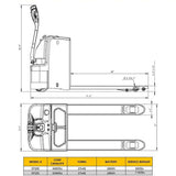 EKKO EP25E Heavy-Duty Walkie Pallet Jack - 5500 lb Load Capacity, Perfect for Efficient Warehouse Material Handling