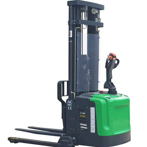 EKKO EB16EAS-189Li Advanced Lithium Straddle Stacker with Side-Shift - 4400 lb Capacity, 189-inch Lift Height, Ideal for Precision Warehouse Stacking & Handling