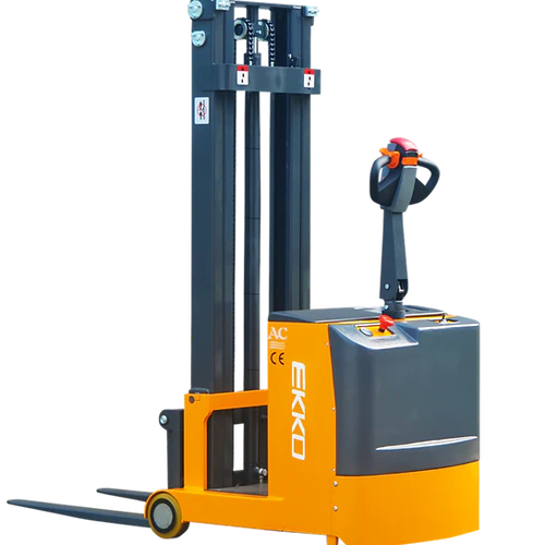 EKKO EK07S Compact Counterbalance Walkie Stacker - 1550 lbs Capacity, 118-inch Lift Height, Ideal for Precise Indoor Material Handling