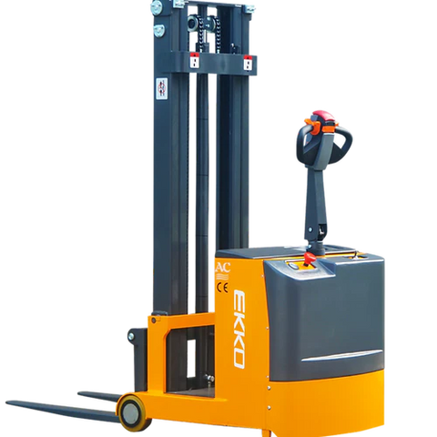 EKKO EK07S Compact Counterbalance Walkie Stacker - 1550 lbs Capacity, 118-inch Lift Height, Ideal for Precise Indoor Material Handling