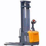 EKKO EB16EA Heavy-Duty Full Powered Straddle Stacker - 4400 lb Load Capacity, 216-inch Maximum Lift Height, Ideal for Tall Warehouse Stacking & Industrial Use