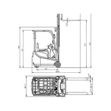 EKKO EK15A 3 Wheel Electric Forklift for Material Handling, 3300 lb Cap., 177" Lift Ht., Side Shift