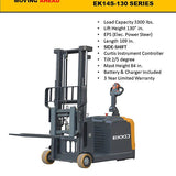 EKKO EK14S-130 Precision Counterbalanced Walkie Stacker with Side-Shifting - 130-inch Lift Height, Ideal for Versatile Indoor Material Handling