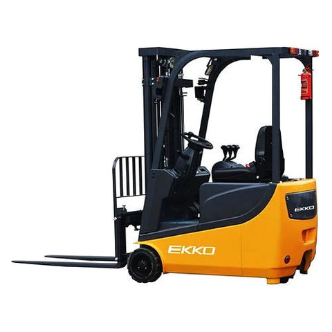 EKKO EK15A 3 Wheel Electric Forklift for Material Handling, 3300 lb Cap., 177" Lift Ht., Side Shift