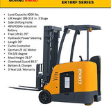 EKKO EK18RF Stand-up Electric Rider Forklift for Material Handling, 4000 lb Cap., 216" Lift Ht. 48V