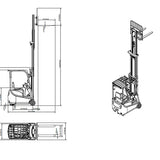 EKKO EK15A-189LI 3-Wheel Electric Forklift for Material Handling, 3300 lbs Cap., 189'' Lift Ht.