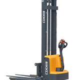 EKKO EB13E-138 High-Reach Full Powered Straddle Stacker - 2800 lb Capacity, 138-inch Lift Height, Ideal for High Stacking in Warehouses & Storage Areas