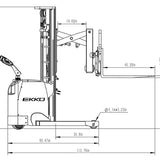 EKKO ER15L Walkie Reach Truck - 3300 lb Capacity, 138" Lift Height, Side Shift for Precise Warehouse Material Handling