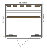 SunRay 4 Person Outdoor Cayenne Infrared Sauna (HL400D) (83"H x 72"W x 52"D)