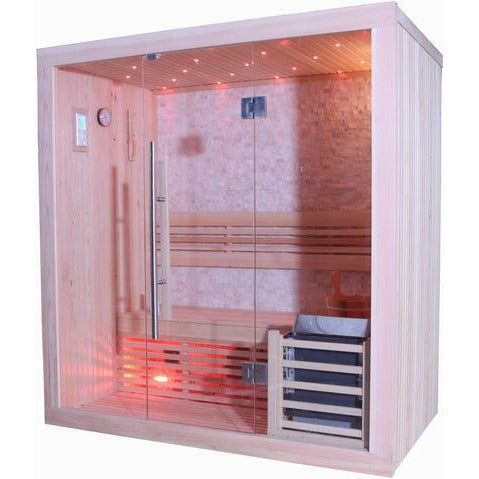 SunRay 3 Person Westlake Luxury Traditional Steam Sauna (300LX) (75"H x 71"W x 42"D)