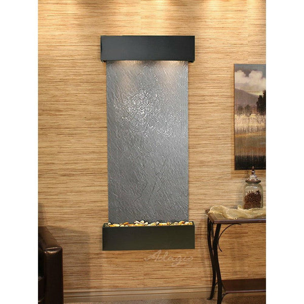 Adagio Indoor Waterfall, Wall-Mounted with Light | 69" x 30" | Inspiration Falls