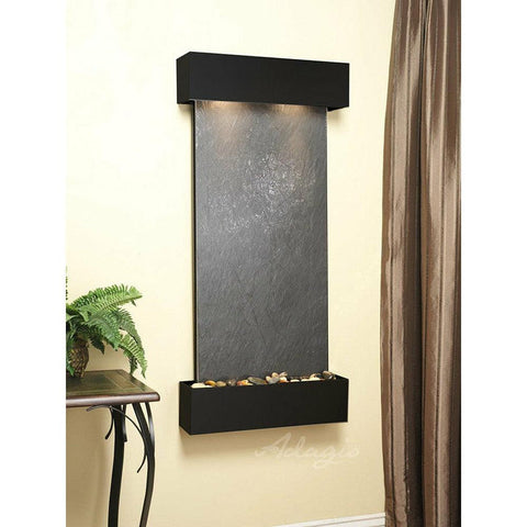 Adagio Indoor Waterfall, Wall-Mounted with Light | 54" x 25" | Cascade Springs