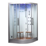 Platinum 2 Person Corner Steam Shower in White | 47” x 47” x 89” DZ962F8 WHITE