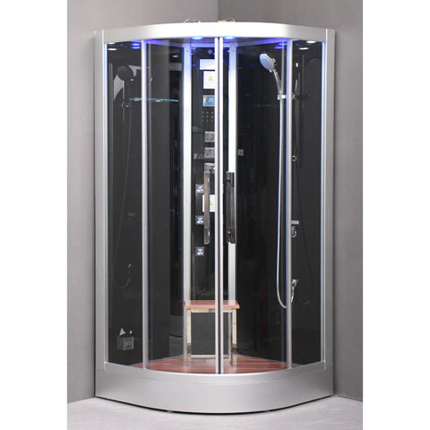 Platinum Corner Steam Shower | 39” x 39” x 89” DZ963F8-Black