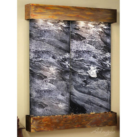 Adagio Indoor Waterfall, Wall-Mounted with Light | 69" x 54" | Majestic River