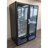 Valpro VP2R-48M, Two Full Glass Door 54" Merchandiser Refrigerator, Black Exterior, 48 cu.ft.