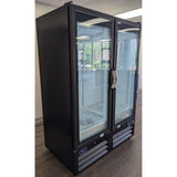 Valpro VP2F-48M, Two Full Glass Door 54" Merchandiser Freezer, Black Exterior, 48 cu.ft.