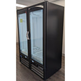 Valpro VP2R-48M, Two Full Glass Door 54" Merchandiser Refrigerator, Black Exterior, 48 cu.ft.