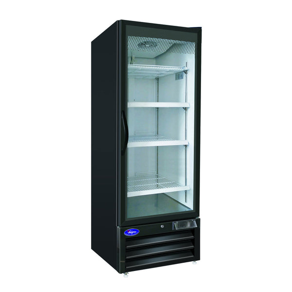 Valpro VP1R-23M, One Full Glass Door 26.8" Merchandiser Refrigerator, Black Exterior, 23 cu.ft.