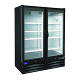 Valpro VP2R-48M, Two Full Glass Door 54" Merchandiser Refrigerator, Black Exterior, 48 cu.ft.