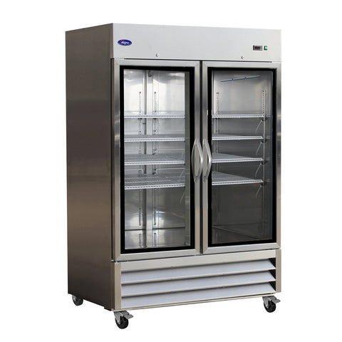 Valpro VP2FG-HC, Two Glass Door 54" Reach In Freezer, Stainless Steel, 49 cu.ft.