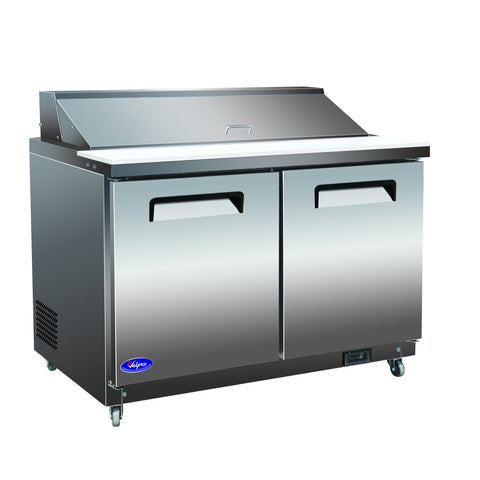 Valpro VP48S-HC, Two Door 48" Salad/Sandwich Prep Table Refrigerator (Standard Top)