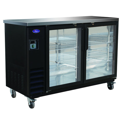 Valpro VP60G, Two Door 61” Refrigerated Back Bar Cooler, Glass Swing Door