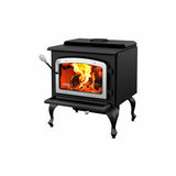 Drolet Escape 1800 Wood Stove On Legs Brushed Nickel Door DB03112