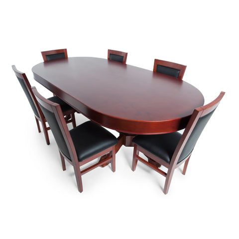 BBO Poker Tables Classic Dining Poker Chairs (Black/Mahogany)