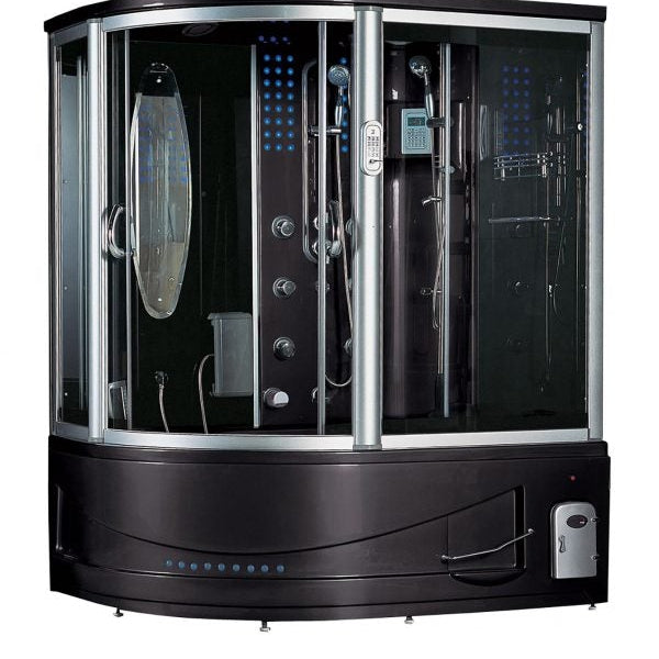 Maya Bath Black Siena Steam Shower - Right (118)